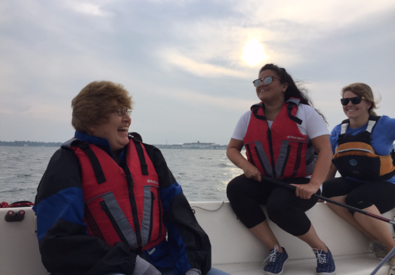 Roxanne, Amanda and Instructor Bailey during an adult lesson